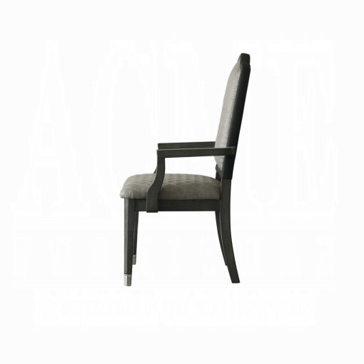 Acme House Beatrice Two Tone Gray Fabric & Charcoal Arm Chair - Set of 2 - Image 7