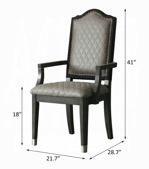 Acme House Beatrice Two Tone Gray Fabric & Charcoal Arm Chair - Set of 2 - Image 11