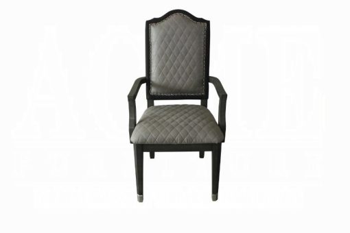 Acme House Beatrice Two Tone Gray Fabric & Charcoal Arm Chair - Set of 2 - Image 2