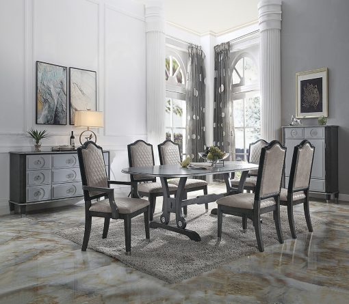 Acme House Beatrice Two Tone Gray Fabric & Charcoal Arm Chair - Set of 2 - Image 10