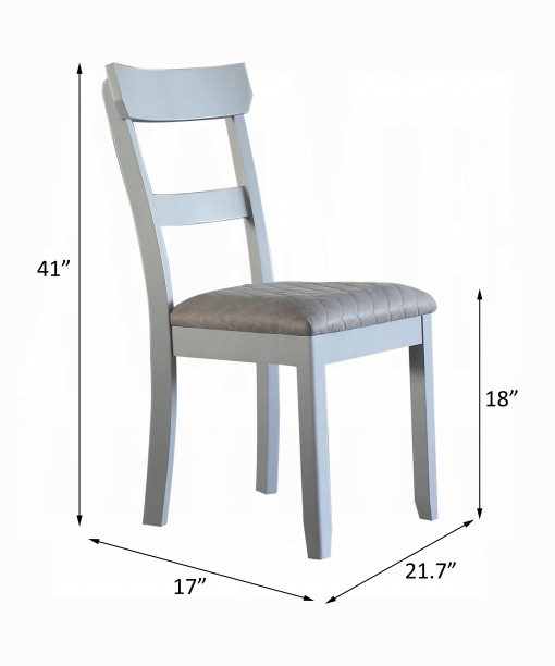 Acme House Marchese Two Tone Gray Fabric & Pearl Gray Side Chair - Set of 2 - Image 8