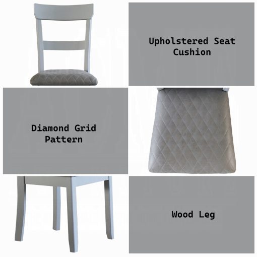 Acme House Marchese Two Tone Gray Fabric & Pearl Gray Side Chair - Set of 2 - Image 9