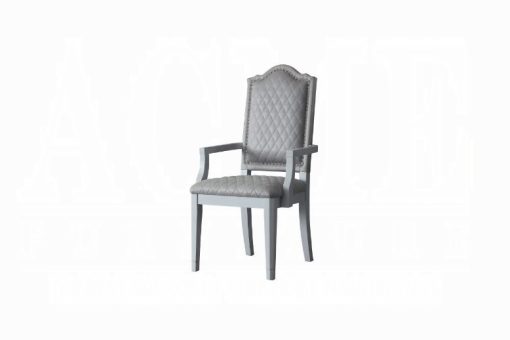 Acme House Marchese Two Tone Gray Fabric & Pearl Gray Arm Chair - Set of 2