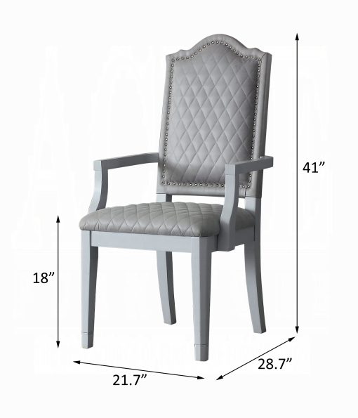 Acme House Marchese Two Tone Gray Fabric & Pearl Gray Arm Chair - Set of 2 - Image 9