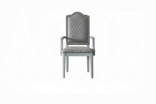 Acme House Marchese Two Tone Gray Fabric & Pearl Gray Arm Chair - Set of 2 - Image 2