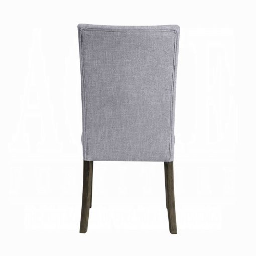 Acme Merel Gray Linen & Gray Oak Side Chair - Set of 2 - Image 4