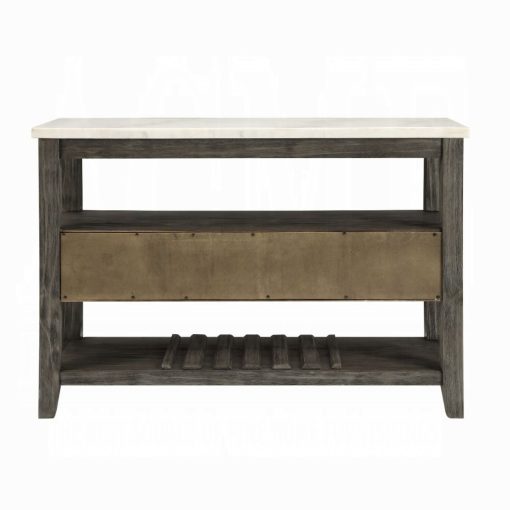 Acme Merel White Marble Top & Gray Oak Server - Image 5