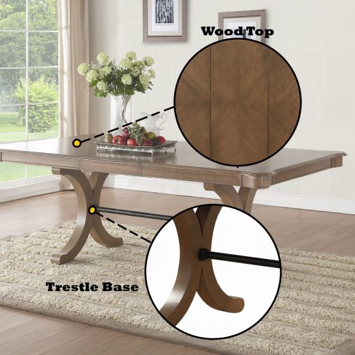 Acme Harald Gray Oak Dining Table - Image 8