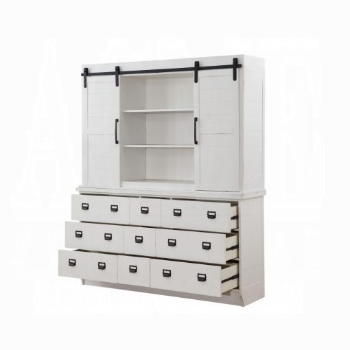 Acme Renske Antique White Buffet & Hutch - Image 3