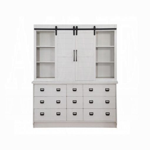 Acme Renske Antique White Buffet & Hutch - Image 5