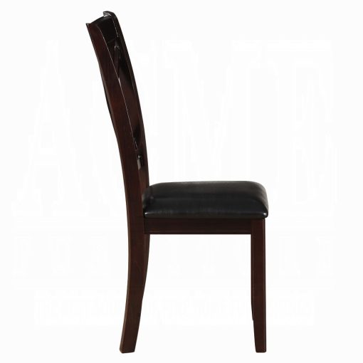 Acme Katrien Black Synthetic Leather & Espresso Side Chair - Set of 2 - Image 5