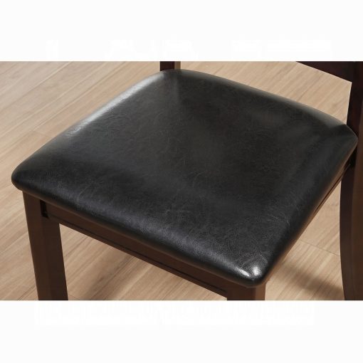Acme Katrien Black Synthetic Leather & Espresso Side Chair - Set of 2 - Image 6