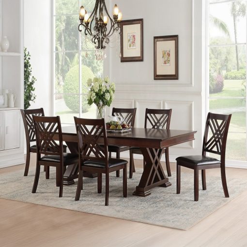Acme Katrien Black Synthetic Leather & Espresso Side Chair - Set of 2 - Image 9
