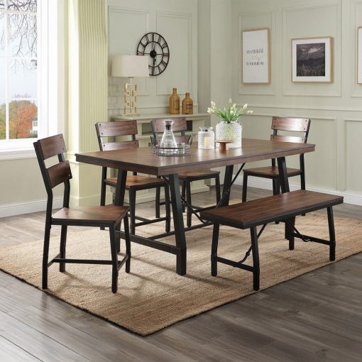 Acme Mariatu Oak & Black Bench - Image 6