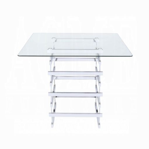 Acme Nadie Clear Glass Top & Black Counter Height Table - Image 3