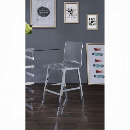 Acme Nadie Oak & Chrome Bar Table - Image 4
