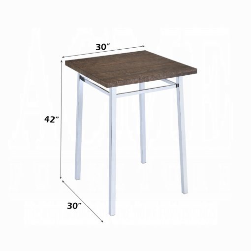 Acme Nadie Oak & Chrome Bar Table - Image 6