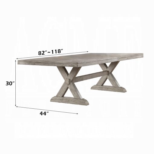 Acme Rocky Gray Oak Dining Table - Image 2