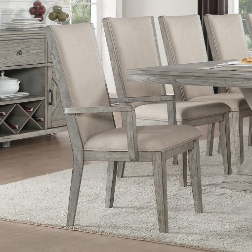 Acme Rocky Fabric & Gray Oak Arm Chair - Set of 2