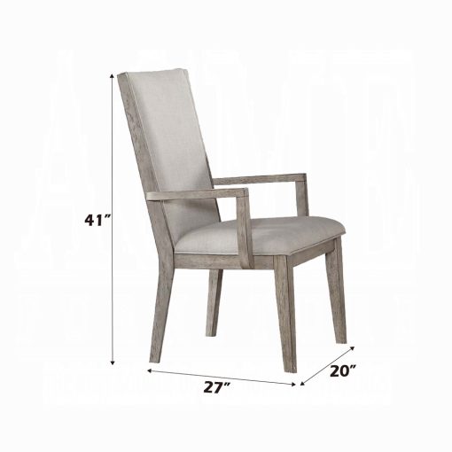 Acme Rocky Fabric & Gray Oak Arm Chair - Set of 2 - Image 3