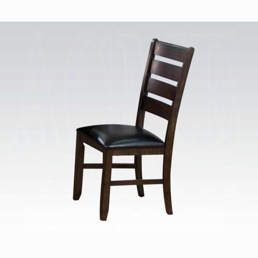 Acme Urbana Black Synthetic Leather & Espresso Side Chair - Set of 2