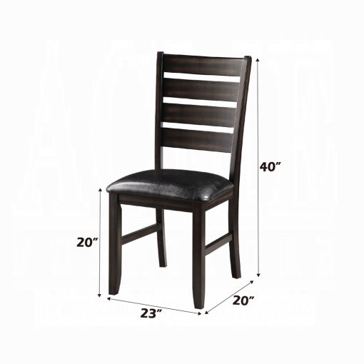 Acme Urbana Black Synthetic Leather & Espresso Side Chair - Set of 2 - Image 2