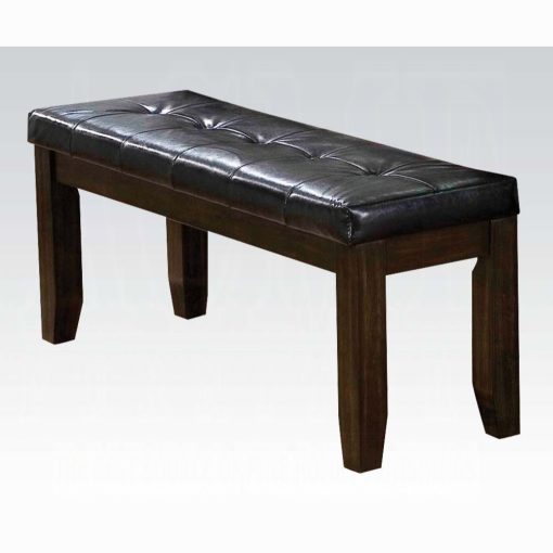 Acme Urbana Black Synthetic Leather & Espresso Bench