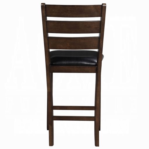 Acme Urbana Black Synthetic Leather & Espresso Counter Height Chair - Set of 2 - Image 5