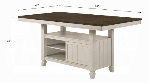 Acme Tasnim Oak & Antique White Counter Dining Table - Image 5