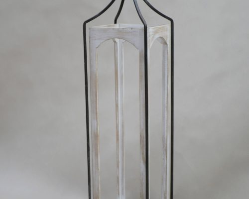 The Light Garden White Washed Wood & Metal Lantern