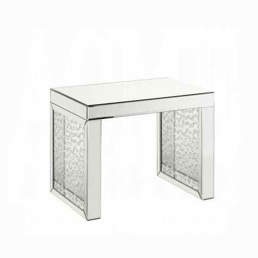 Acme Nysa Mirrored & Faux Crystals Inlay Accent Table - Image 2