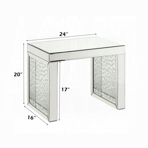 Acme Nysa Mirrored & Faux Crystals Inlay Accent Table - Image 3