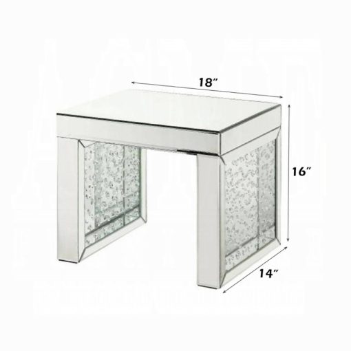 Acme Nysa Mirrored & Faux Crystals Inlay Accent Table - Image 5