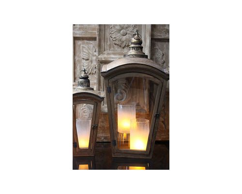 The Light Garden Wood Metal Lanterns Set of 2