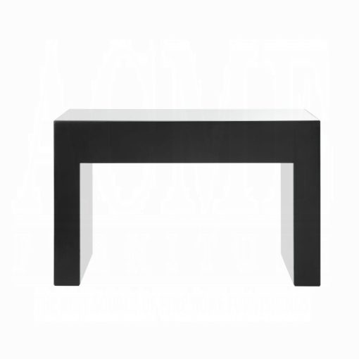 Acme Nysa Ivory Synthetic Leather Mirrored & Faux Crystals Vanity Stool - Image 6