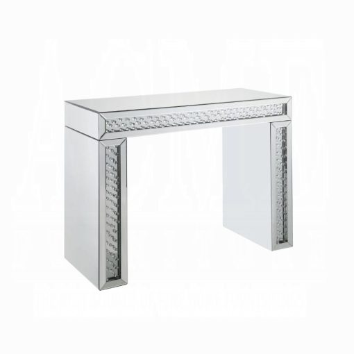 Acme Nysa Mirrored & Faux Crystals Vanity Desk