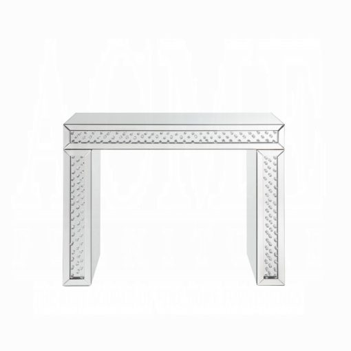 Acme Nysa Mirrored & Faux Crystals Vanity Desk - Image 2