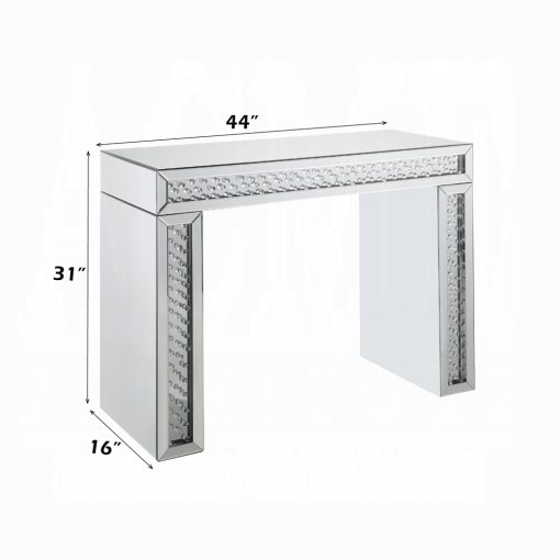 Acme Nysa Mirrored & Faux Crystals Vanity Desk - Image 6