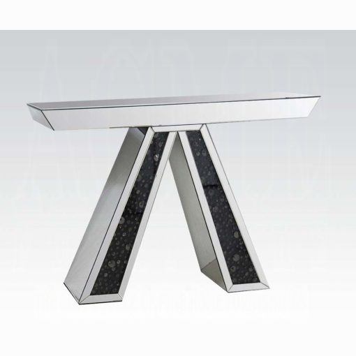 Acme Nysa Mirrored & Faux Crystals Console Table - Image 2