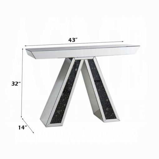 Acme Nysa Mirrored & Faux Crystals Console Table - Image 3