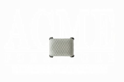 Acme House Ivory Fabric & Charcoal Delphine Stool - Image 3