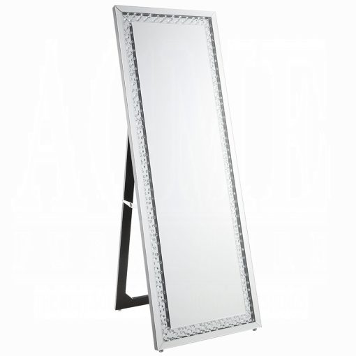 Acme Nysa Mirrored & Faux Crystals Floor Mirror - Image 2