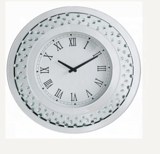 Acme Nysa Mirrored & Faux Crystals Round Wall Clock - Image 2
