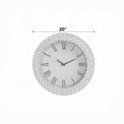 Acme Nysa Mirrored & Faux Crystals Round Wall Clock - Image 3
