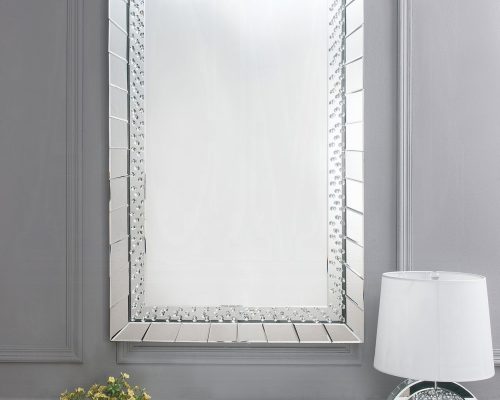 Acme Nysa Mirrored & Faux Crystals Accent Wall Mirror