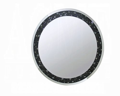 Acme Nysa Mirrored & Faux Crystals Accent Round Wall Mirror