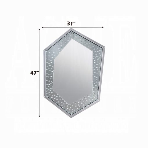 Acme Nysa Mirrored & Faux Crystals Accent Mirror - Image 3