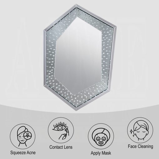 Acme Nysa Mirrored & Faux Crystals Accent Mirror - Image 4