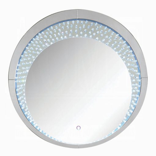 Acme Nysa Mirrored & Faux Crystals Accent Wall Décor Mirror with Led - Image 2