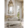 Acme Vanaheim Beige Synthetic Leather & Antique White Bench
